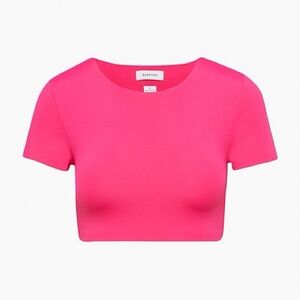 Bundle Babaton contour crew ribcage cropped t-shirt - Gloss Green and Eros Pink